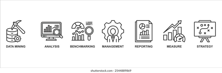 Business intelligence banner web icon vector illustration concept with icon
