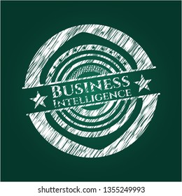 Business Intelligence chalk emblem written on a blackboard
