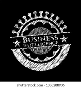 Business Intelligence chalkboard emblem written on a blackboard
