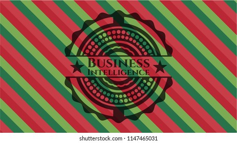Business Intelligence christmas style emblem.