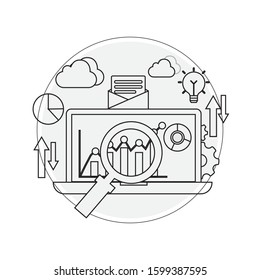 Business intelligence concept BI data analysis