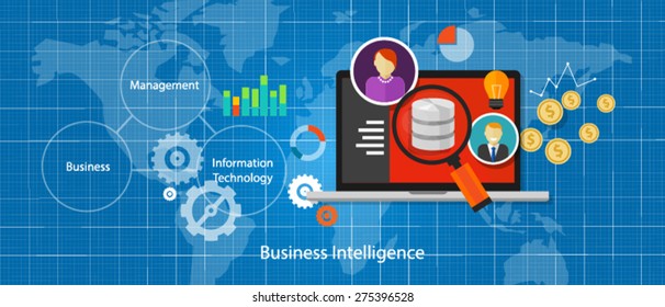 Business intelligence concept BI data analysis