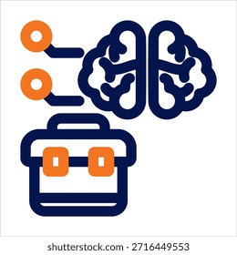 ícone duplo do Business Intelligence. Ilustração vetorial simples sobre fundo branco