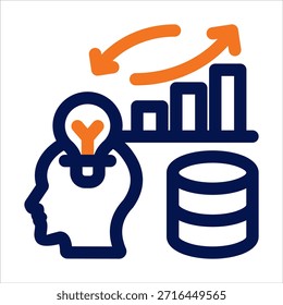ícone duplo do Business Intelligence. Ilustração vetorial simples sobre fundo branco