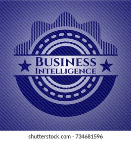 Business Intelligence emblem with jean high quality background