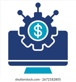 Business Intelligence Flat Blue Icon Vector Illustration