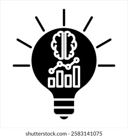 Business Intelligence Glyph Icon Vector Illustration