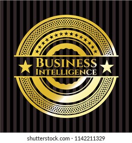 Business Intelligence golden emblem or badge