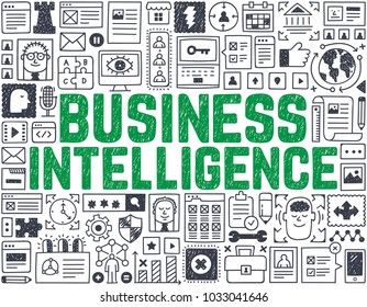 Business Intelligence - Hand drawn vector illustration