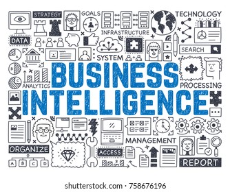 Business Intelligence - Hand drawn vector illustration