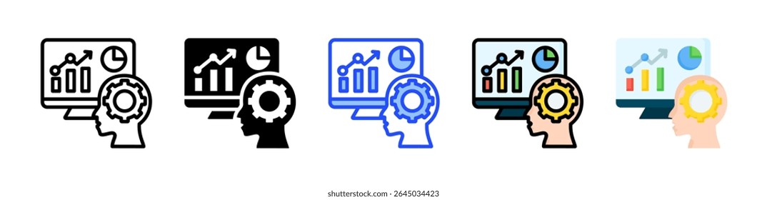 Colección de íconos de Business Intelligence con múltiples estilos
