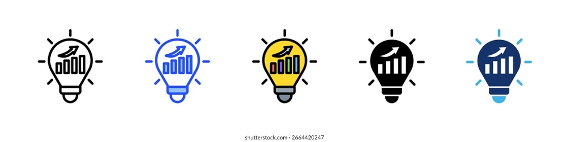 Colección de íconos de Business Intelligence con múltiples estilos