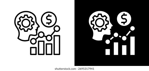Ilustração de vetor de estilo duplo em ícone do Business Intelligence