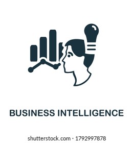 Business Intelligence icon. Monochrome simple Business Intelligence icon for templates, web design and infographics