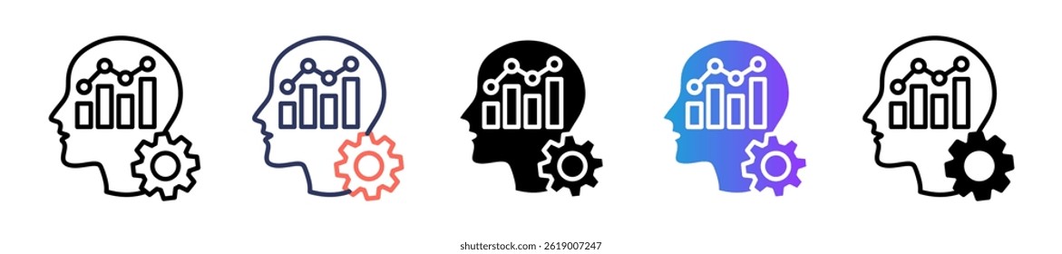 Business Intelligence Icon Multiple Vector Illustration