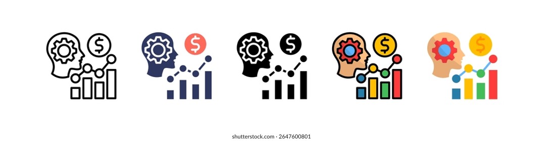 Business Intelligence Icon Multiple Vector Illustration