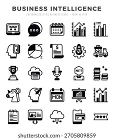 Business Intelligence icon pack for your website. mobile. presentation. and logo design.