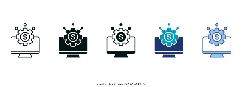 Business Intelligence Icon Set Consisting of Multiple Styles Vector Illustration