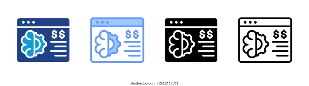 Business Intelligence icon set multiple style collection