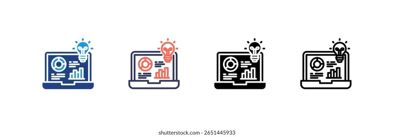 Business Intelligence icon set multiple style collection