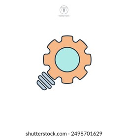 Ilustración vectorial del símbolo del icono de la inteligencia empresarial aislada en el fondo blanco