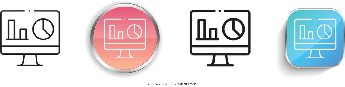 business intelligence icon. Thin Linear, Regular and Button Style Design Isolated On White Background