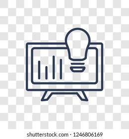 business intelligence icon. Trendy linear business intelligence logo concept on transparent background from General  collection