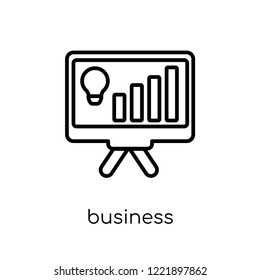 business intelligence icon. Trendy modern flat linear vector business intelligence icon on white background from thin line general collection, editable outline stroke vector illustration
