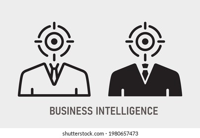 Business intelligence icon. Vector illustration isolated on white.