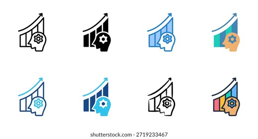Los íconos de inteligencia empresarial establecen una colección de estilos múltiples. Trazo editable 

