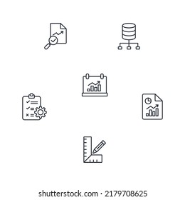 Business intelligence icons set . Business intelligence pack symbol vector elements for infographic web