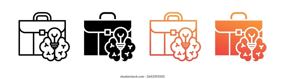 Business Intelligence Multi Style Icon Set Vector