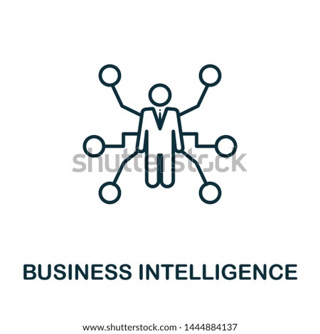 Business Intelligence outline icon. Thin line concept element from business management icons collection. Creative Business Intelligence icon for mobile apps and web usage.
