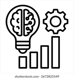 Ilustración vectorial de iconos de contorno de Business Intelligence