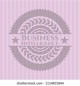 Business Intelligence pink emblem. Retro