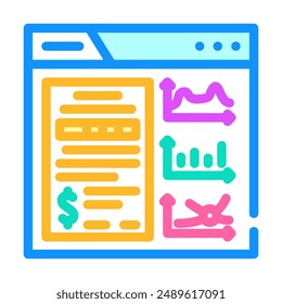 business intelligence process color icon vector. business intelligence process sign. isolated symbol illustration
