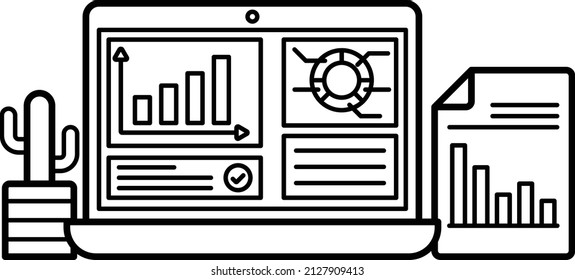 Business intelligence Screen Concept, Stock Broker Vector Icon Design, Money Management Symbol, Leverage or debt Sign, Capital markets and investments stock illustration