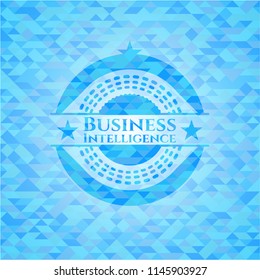 Business Intelligence sky blue emblem. Mosaic background
