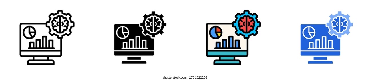 Software de Inteligencia de Negocios Icon Set Colección de Estilo Múltiple