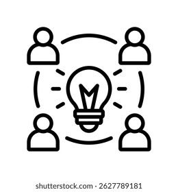 Business Intelligence Team Vector Lineal Icon On White Background.
