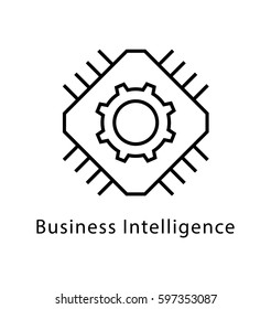 Business Intelligence Vector Line Icon 