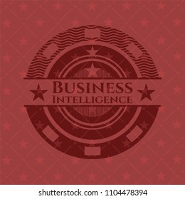 Business Intelligence vintage red emblem