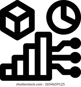 Ícone de estrutura de tópicos de Business Intelligence, visualização e gerenciamento de produtos