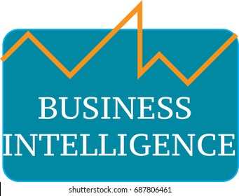 Business intelligence word text logo Illustration. BI analysis concept isolated flat vector. Transparent.
