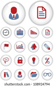 business interface apps circle buttons, vector