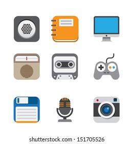 Business and interface flat icons set,Illustration EPS10