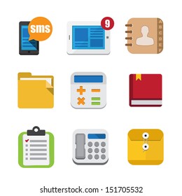 Business and interface flat icons set,Illustration EPS10
