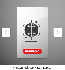 business, international, net, network, web Glyph Icon in Carousal Pagination Slider Design & Red Download Button