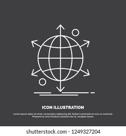 business, international, net, network, web Icon. Line vector symbol for UI and UX, website or mobile application
