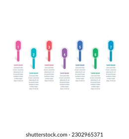 business, internet, magazine, annual report, education information template. geometric infographic template. seven steps infographic template